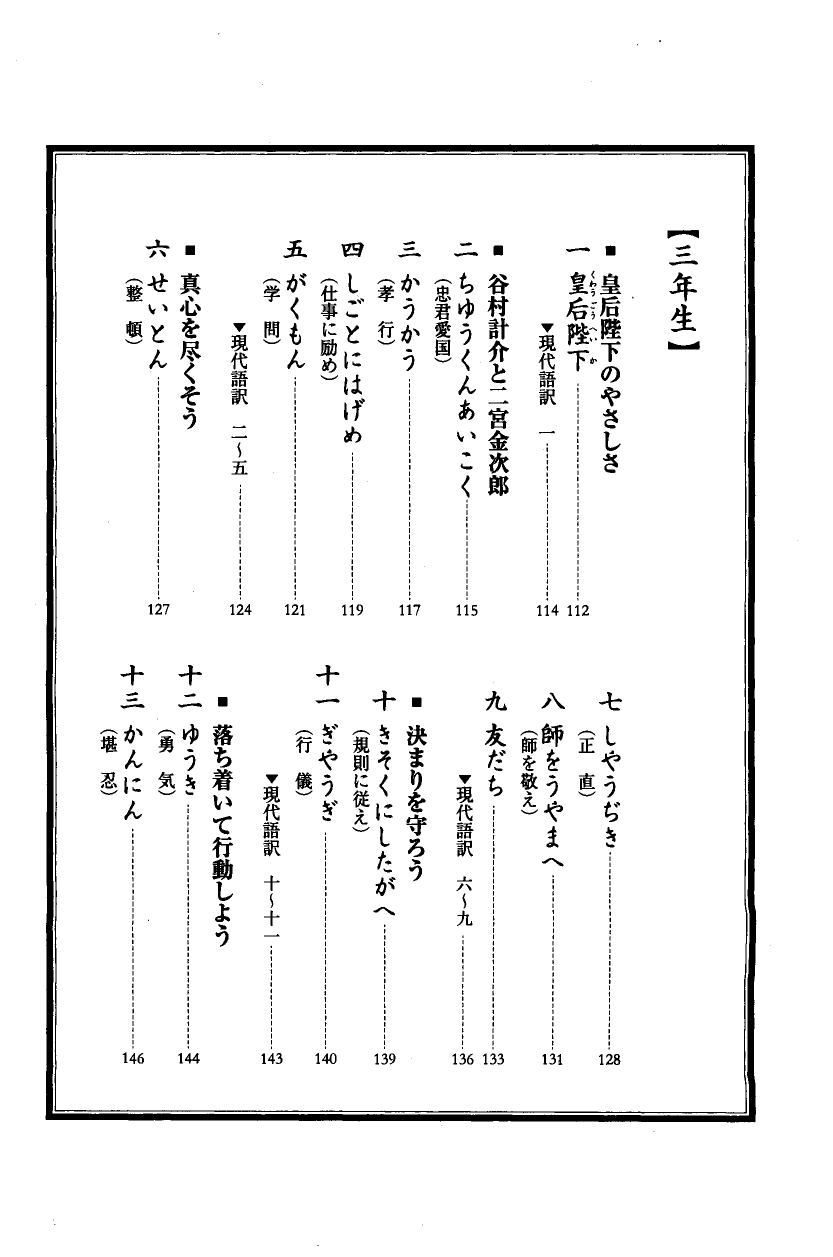 国民の修身 7頁目（目次）