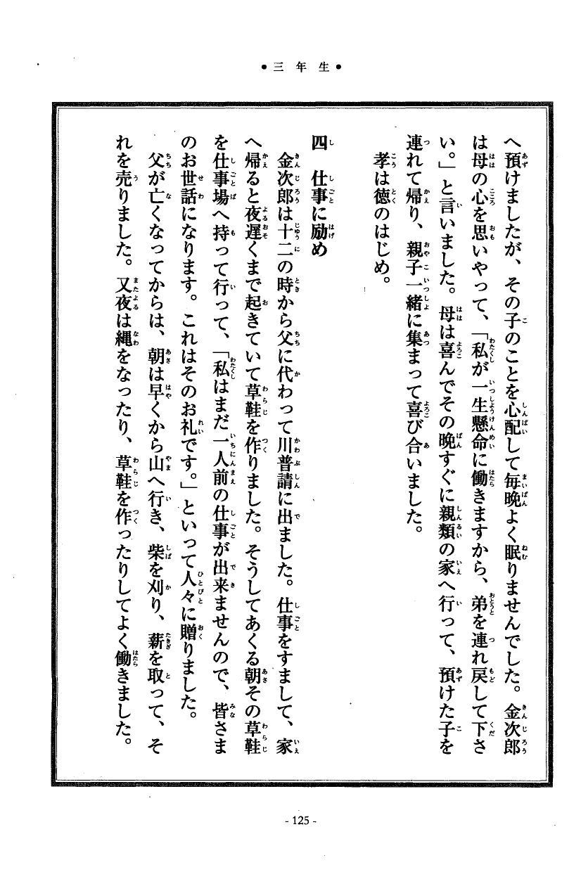 国民の修身 121頁目（三年生）